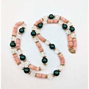 Vintage 1960s Kenneth Jay Lane KJL Lucite/Plastic Beaded Oriental Necklace Rare